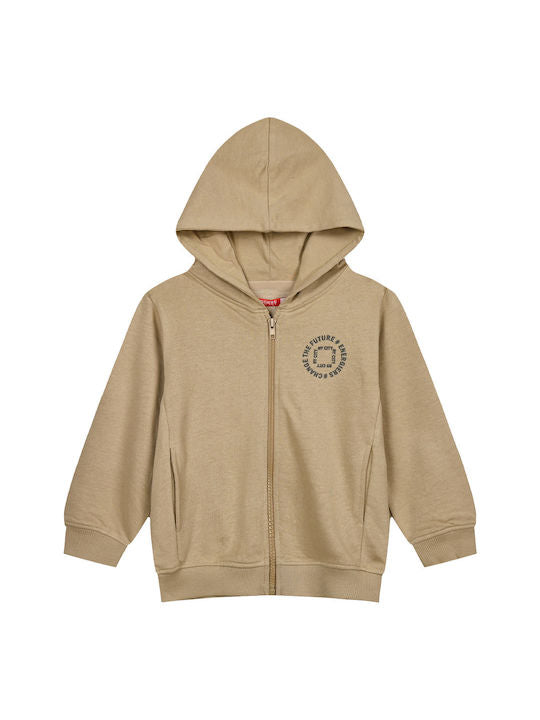 Energiers Παιδική Ζακέτα Φούτερ με Κουκούλα και Φερμουάρ Μπεζ
