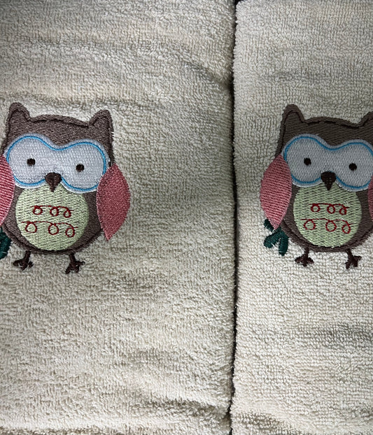 Σετ Πετσέτες Κεντητές Smile Das Baby 30×50, 70×130 (owl)